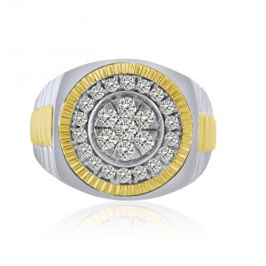 1.00CT TWO TONE MEN'S DIAMOND RING