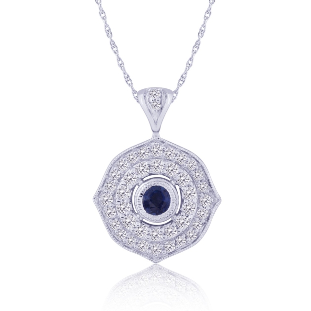0.33CT SAPPHIRE & DIAMOND PENDANT