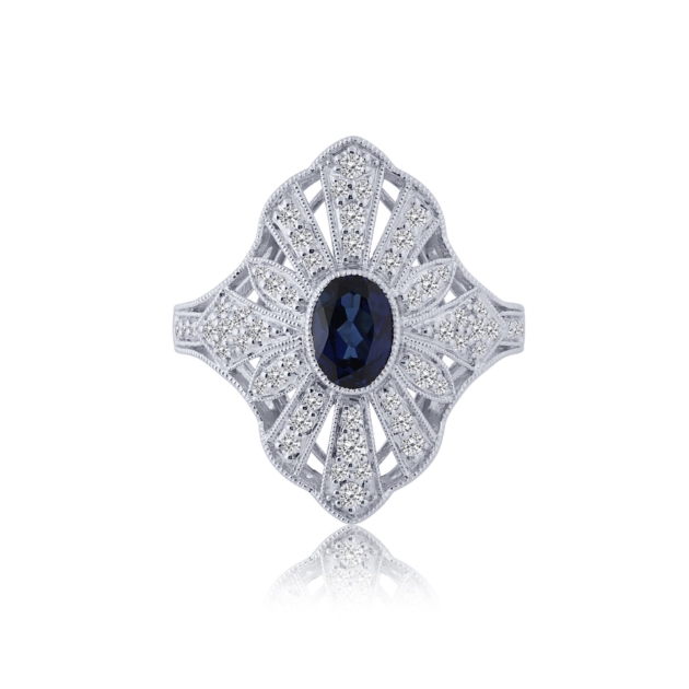0.50CT SAPPHIRE & DIAMOND RING