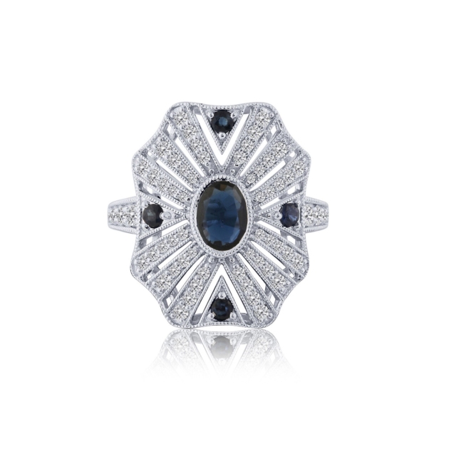 0.50CT SAPPHIRE & DIAMOND RING