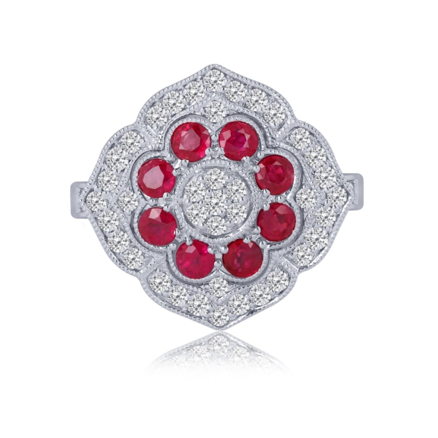 0.75CT RUBY & DIAMOND RING