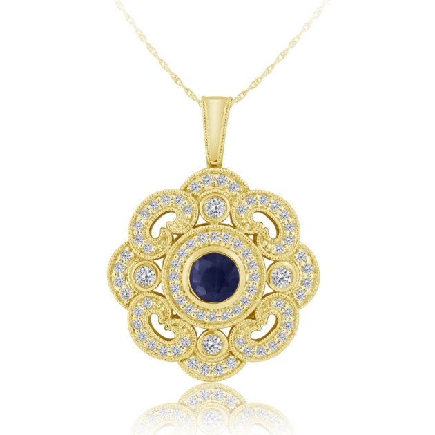 0.50CT SAPPHIRE & DIAMOND PENDANT