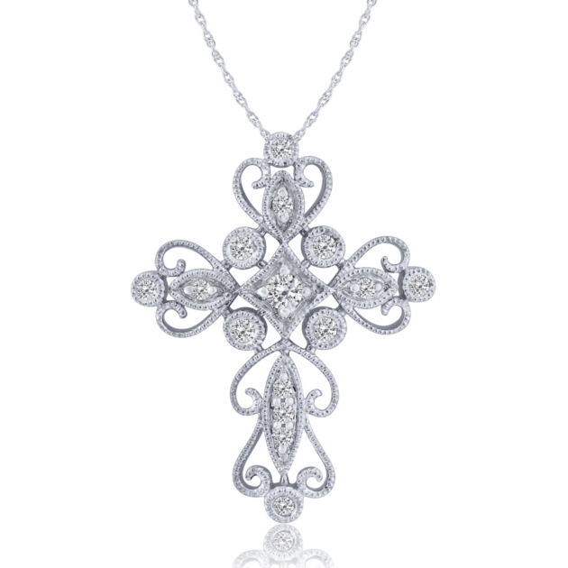 0.25CT DIAMOND CROSS PENDANT