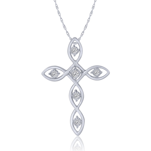 0.13CT DIAMOND CROSS PENDANT