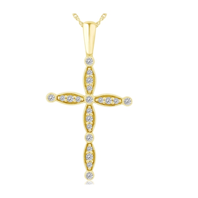 0.20CT DIAMOND CROSS PENDANT