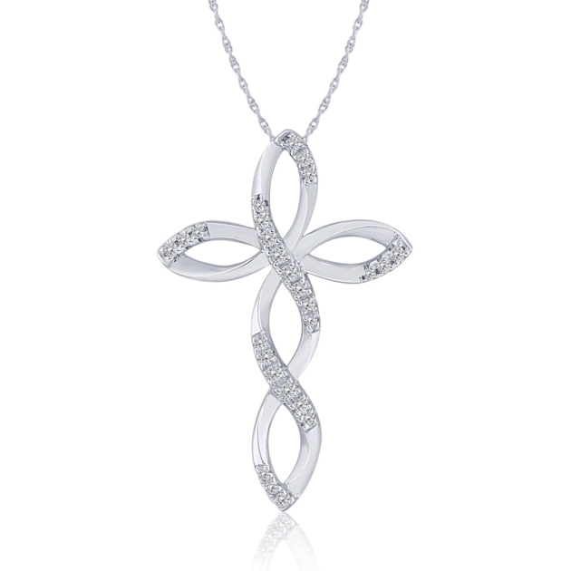 0.12CT DIAMOND CROSS PENDANT