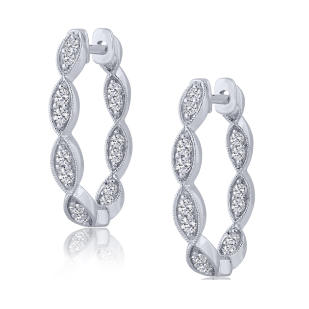 0.50CT DIAMOND HOOP EARRINGS