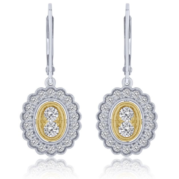 0.75CT LEVERBACK DIAMOND EARRINGS