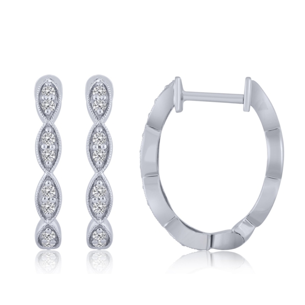 0.20CT DIAMOND HOOP EARRINGS