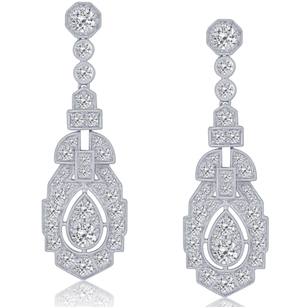 3.00CT VINTAGE DIAMOND DROP EARRINGS