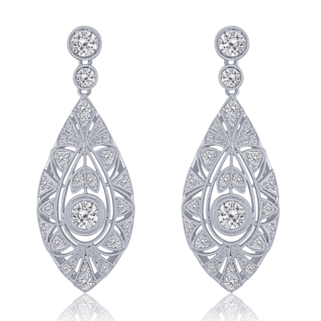 1.75CT VINTAGE DIAMOND DROP EARRINGS