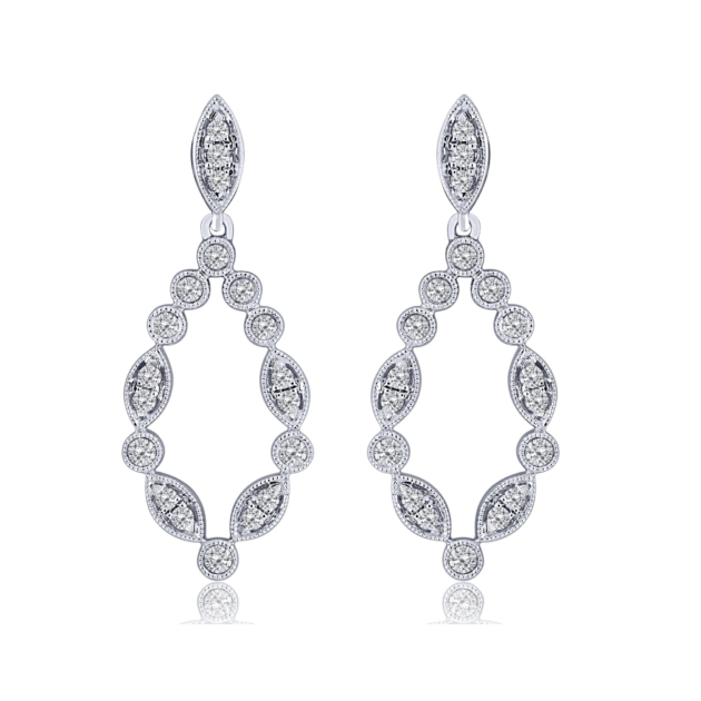 0.50CT VINTAGE DIAMOND DROP EARRINGS