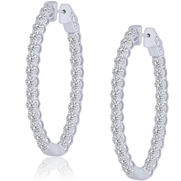 8.00CT OVAL INSIDE OUTSIDE HOOP EARRINGS