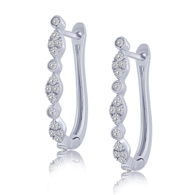 0.39CT DIAMOND HOOP EARRINGS