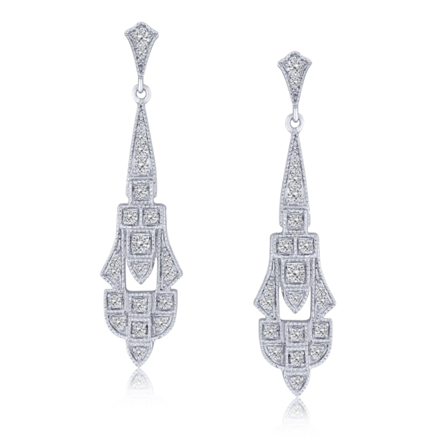 0.40CT VINTAGE DIAMOND DROP EARRINGS