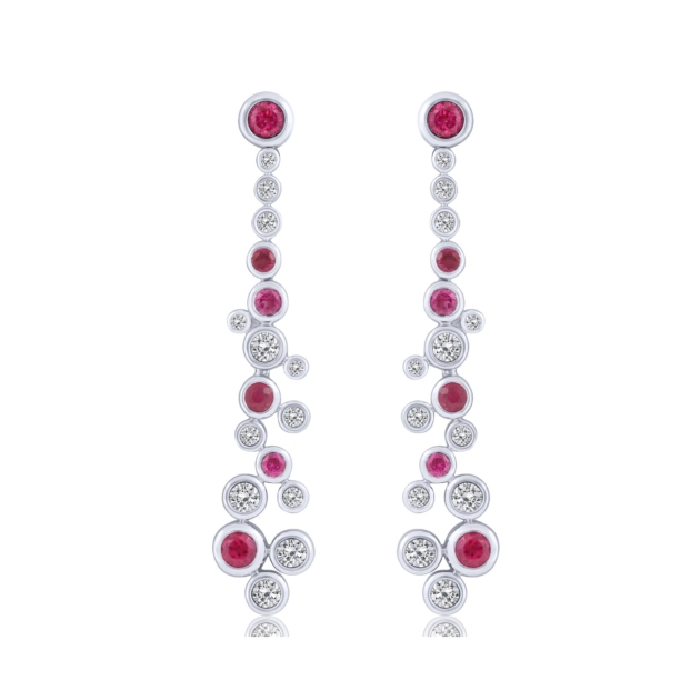 0.39CT RUBY & DIAMOND DROP EARRINGS