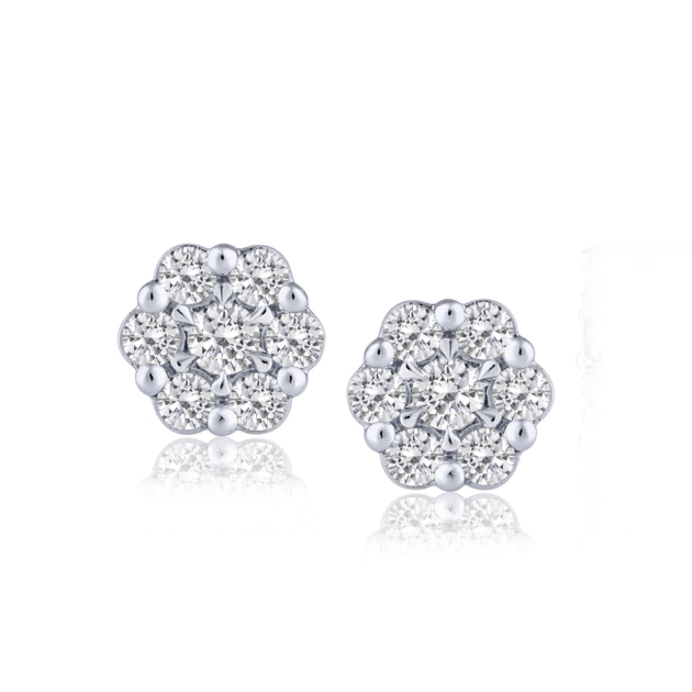 0.25CT ROUND CLUSTER DIAMOND STUD EARRINGS