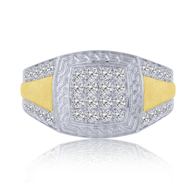 1.00CT TWO TONE MEN'S DIAMOND RING