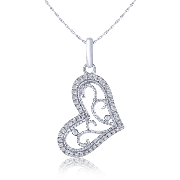 0.12CT DIAMOND HEART PENDANT