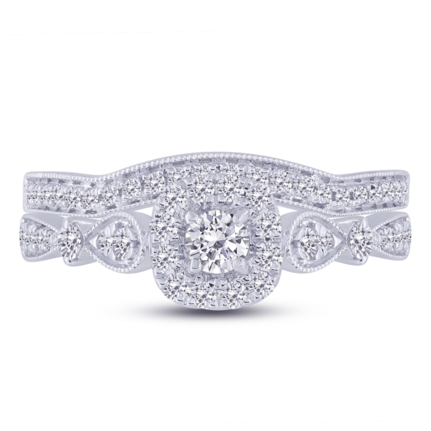 0.63CT VINTAGE WEDDING SET