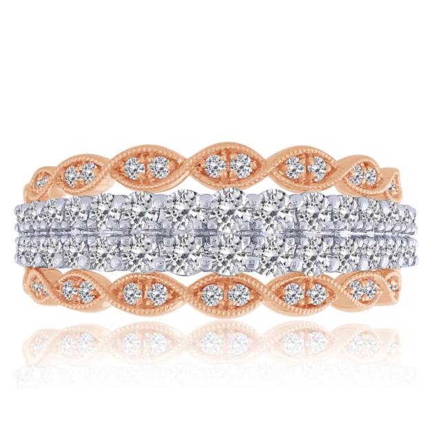 1.00CT TWO TONE DIAMOND FASHION BAND