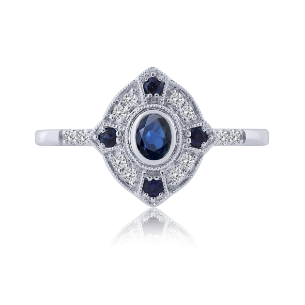 0.10CT SAPPHIRE & DIAMOND RING