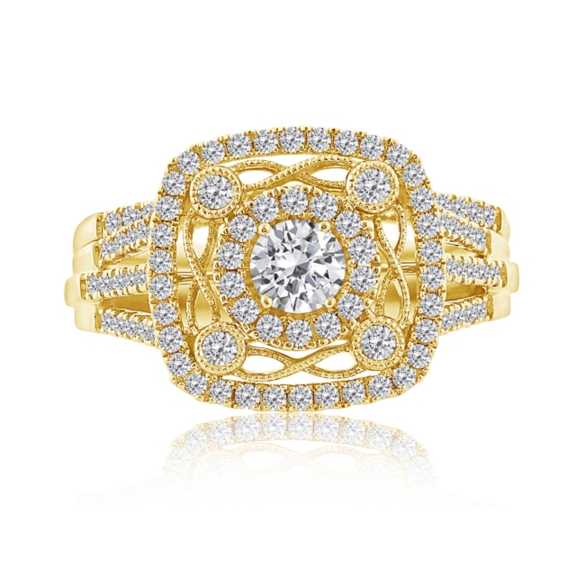 1.00CT VINTAGE WEDDING SET