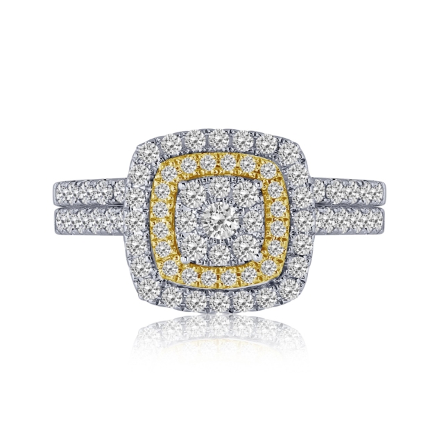 1.00CT TWO TONE MULTI - STONE CENTER