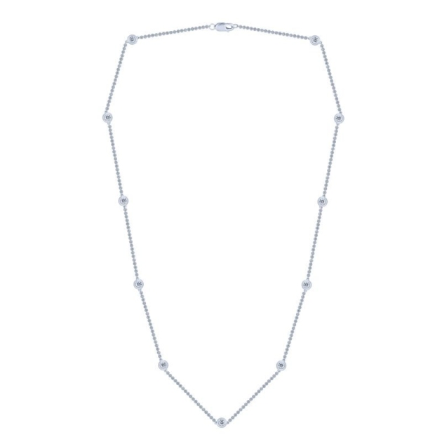 0.50CT 11 STONE BEZEL NECKLACE