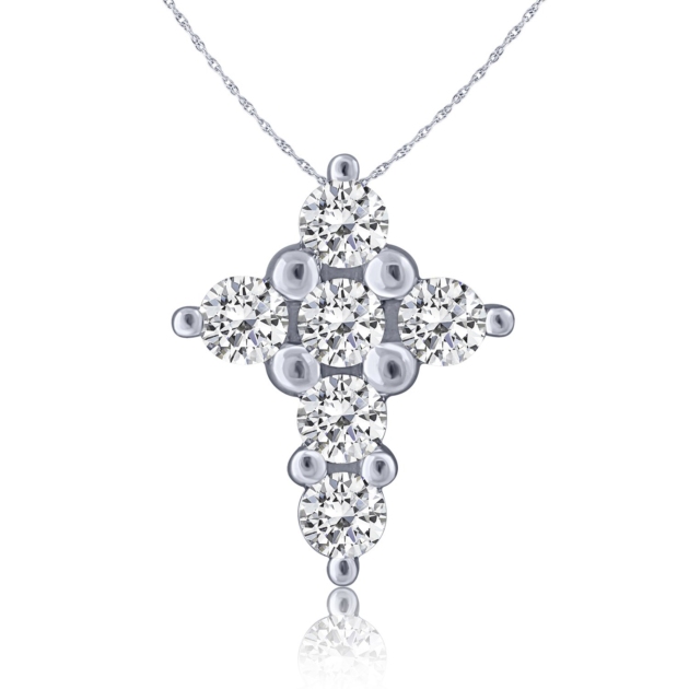 0.73CT 6 STONE DIAMOND CROSS