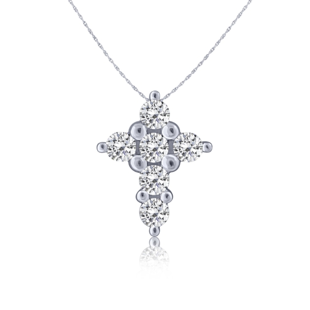 0.18CT 6 STONE DIAMOND CROSS