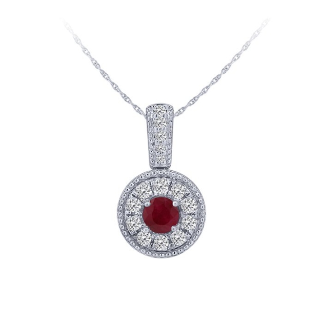 0.32CT RUBY & DIAMOND PENDANT