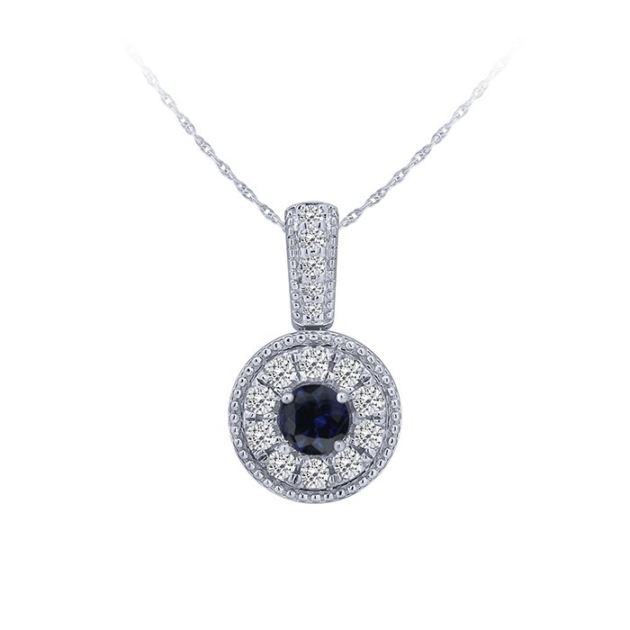 0.32CT SAPPHIRE & DIAMOND PENDANT