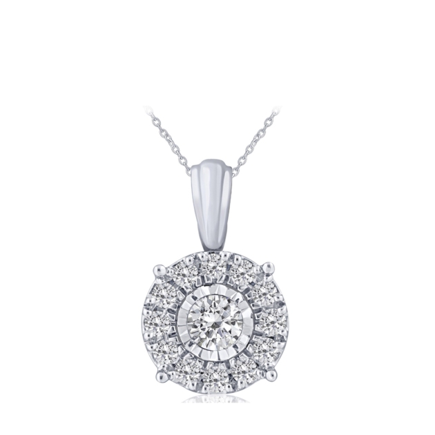 0.35CT DIAMOND HALO PENDANT