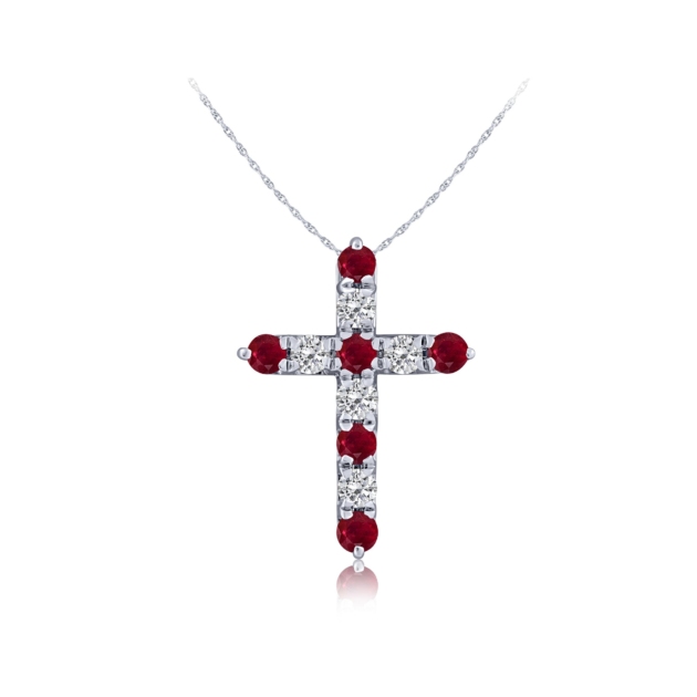 0.10CT RUBY & DIAMOND CROSS