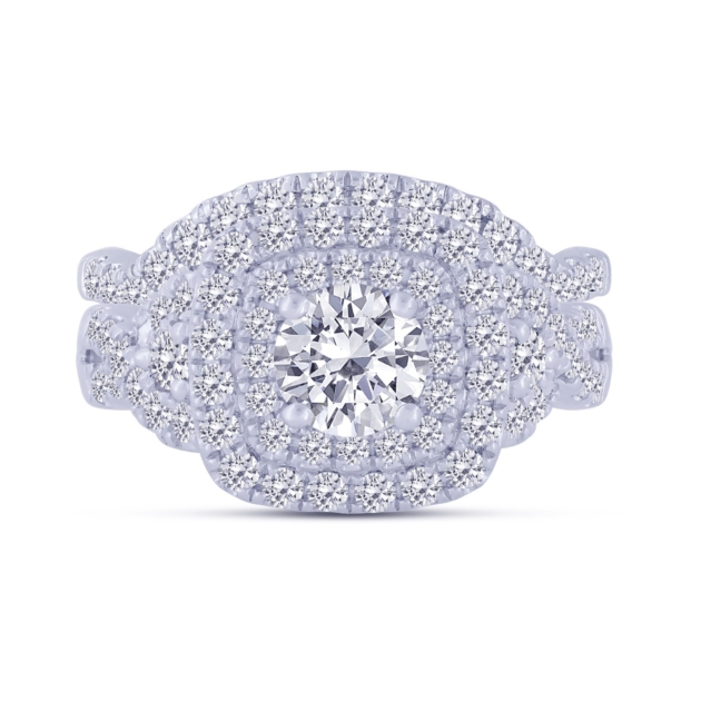 1.50CT DOUBLE HALO WEDDING SET