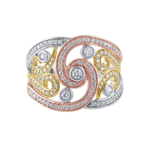 0.75CT TRI COLOR FASHION RING