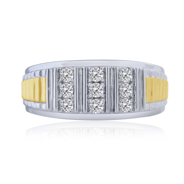 0.50CT TWO TONE MEN'S DIAMOND RING