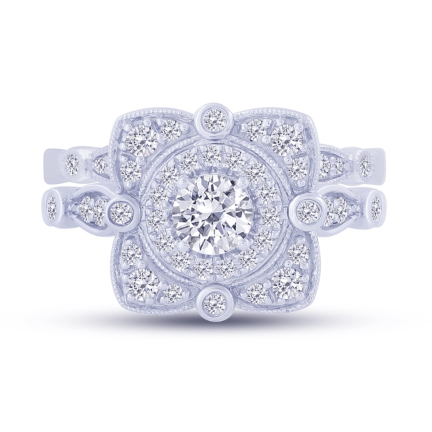 0.50CT VINTAGE WEDDING SET