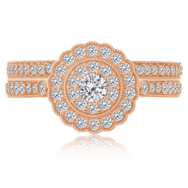 0.75CT VINTAGE WEDDING SET