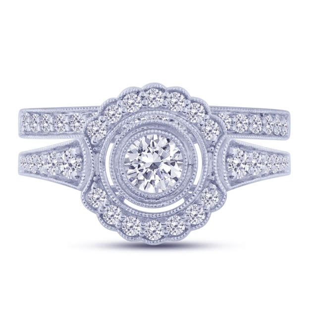 1.00CT VINTAGE WEDDING SET